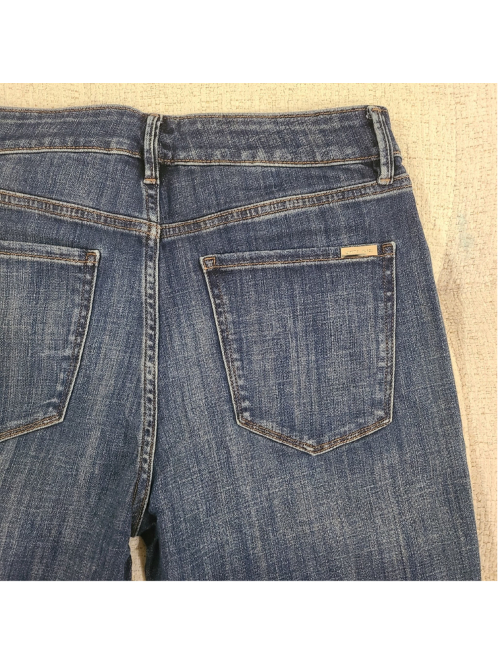 WHBM Jeans Womens Sz 10 Blue The Everyday Soft Skinny Flare High Rise Rhinestone - Picture 7 of 10